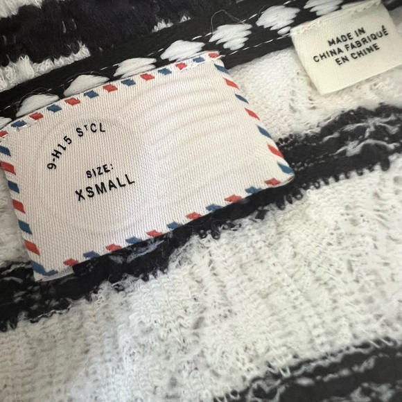 Anthropologie Postmark Bkack and White Striped Lace Cardigan - Picture 9 of 15